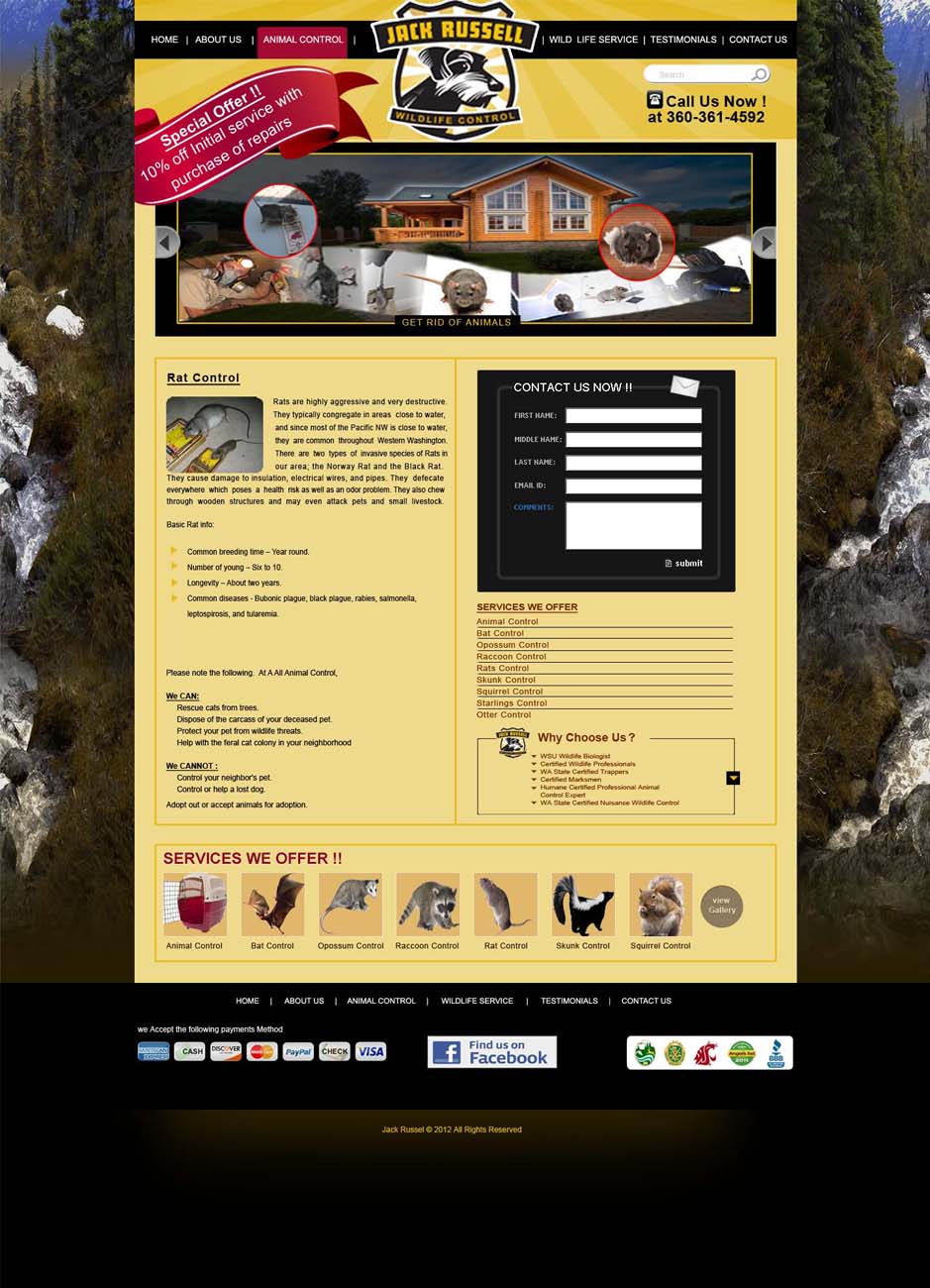 Web Design by Desire Design Solutions for Jack Russell Wildlife Control | Design #1105536