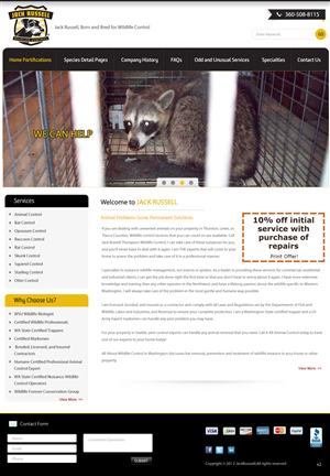 Web Design by pb for Jack Russell Wildlife Control | Design: #1056014