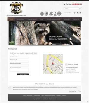 Web Design by pb for Jack Russell Wildlife Control | Design: #1333988