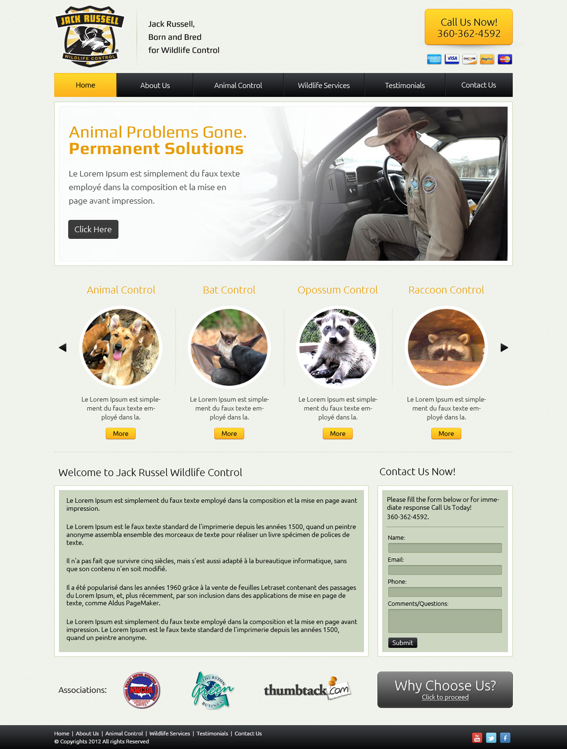 Web Design by OM for Jack Russell Wildlife Control | Design #1071919