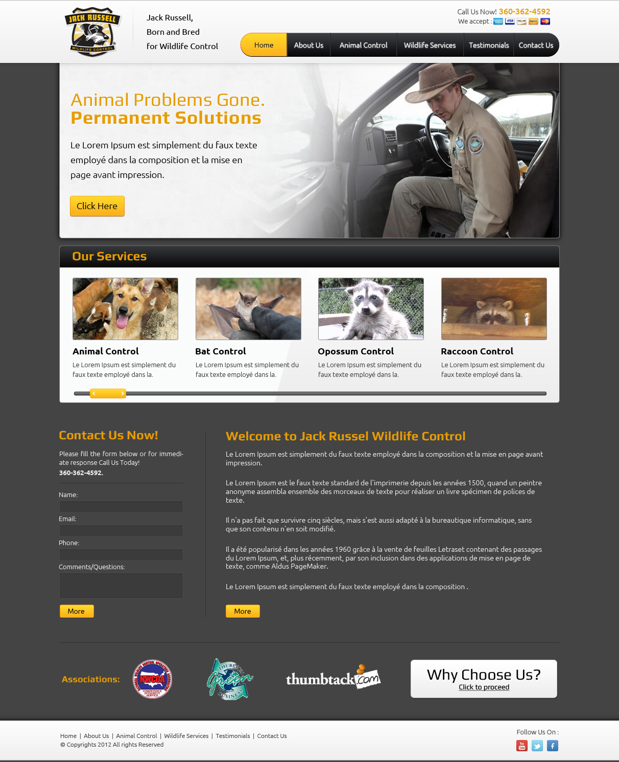 Web Design by OM for Jack Russell Wildlife Control | Design #1074804