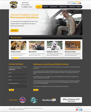 Web Design by OM for Jack Russell Wildlife Control | Design: #1074804