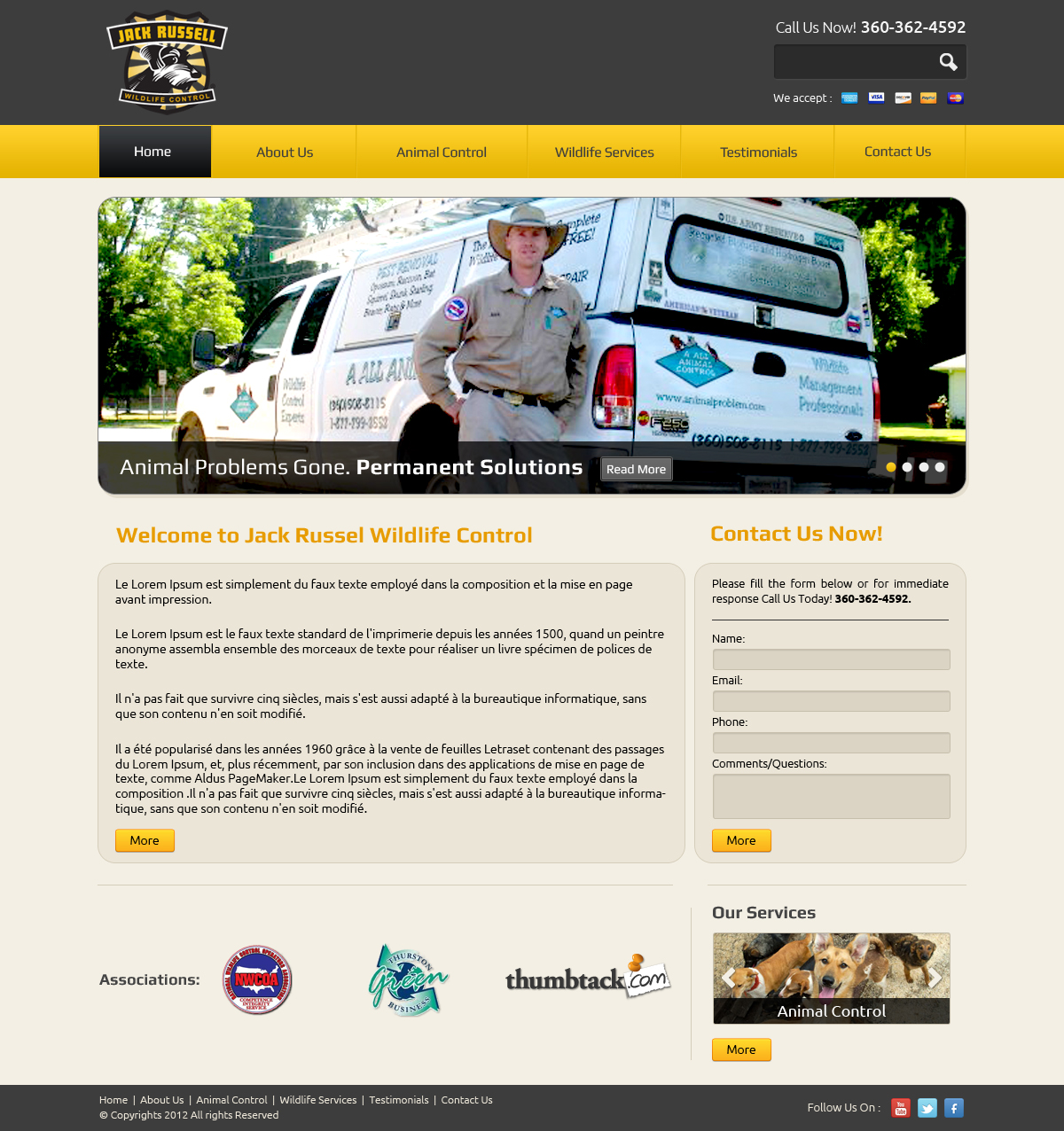 Web-Design von OM für Jack Russell Wildlife Control | Design #1074805