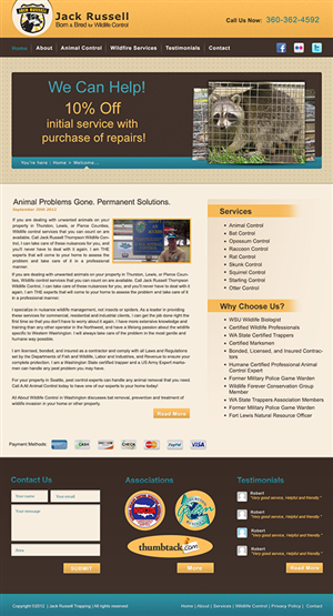 Web Design by DesignGrids for Jack Russell Wildlife Control | Design #1067216