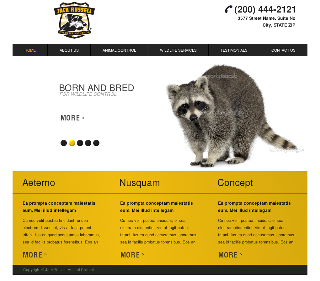 Web-Design von Relativiteit für Jack Russell Wildlife Control | Design #1069379