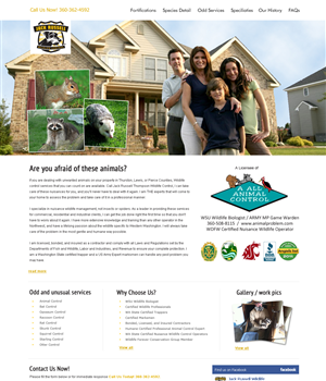 Web Design by Sam for Jack Russell Wildlife Control | Design #1070401