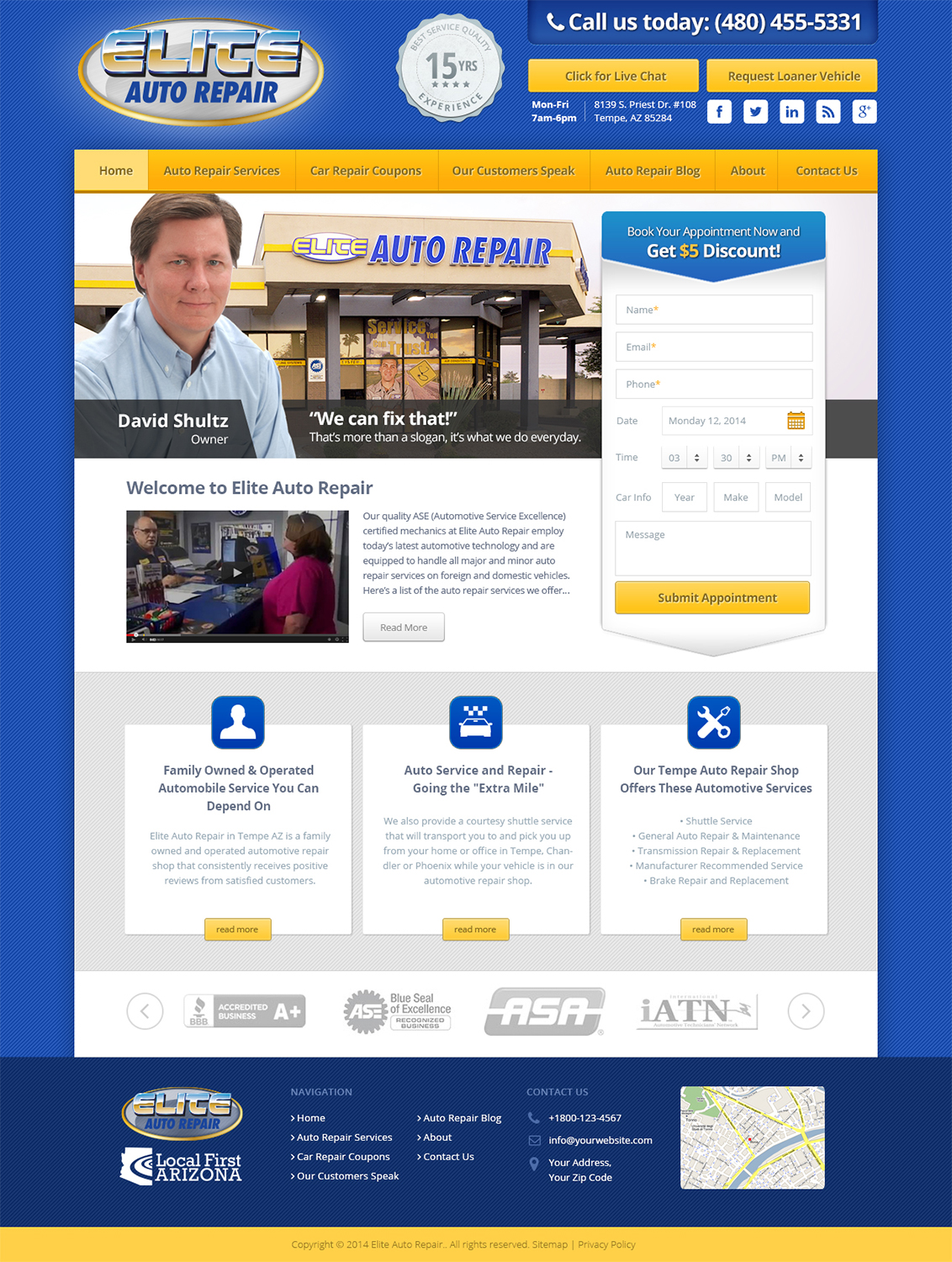 Wordpress Design by Emmanuel for Elite Auto Repair | Design #3901462