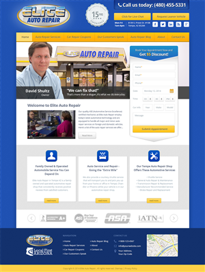 Wordpress Design by Emmanuel for Elite Auto Repair | Design: #3901462