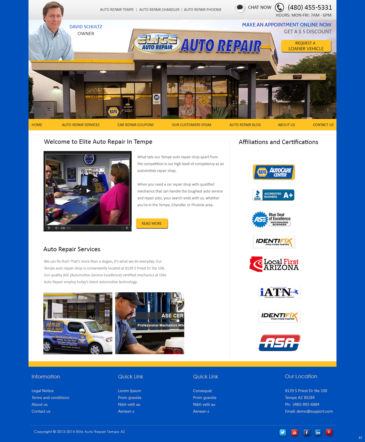 Wordpress Design by pb for Elite Auto Repair | Design #3878764
