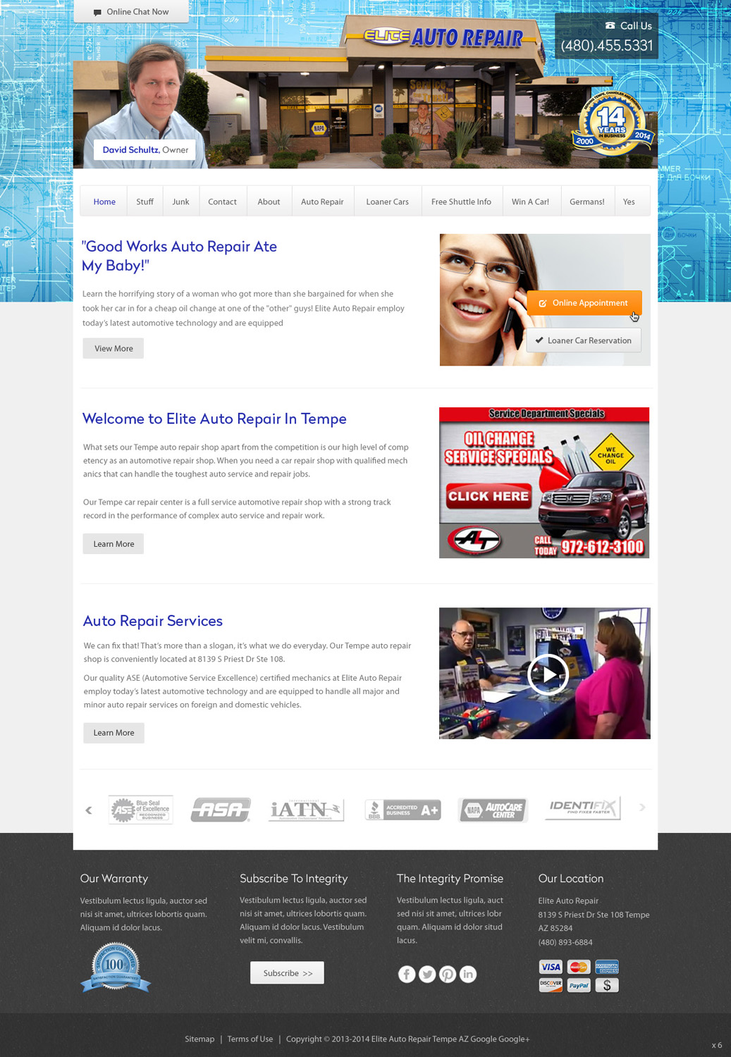 Wordpress Design by pb for Elite Auto Repair | Design #3878771