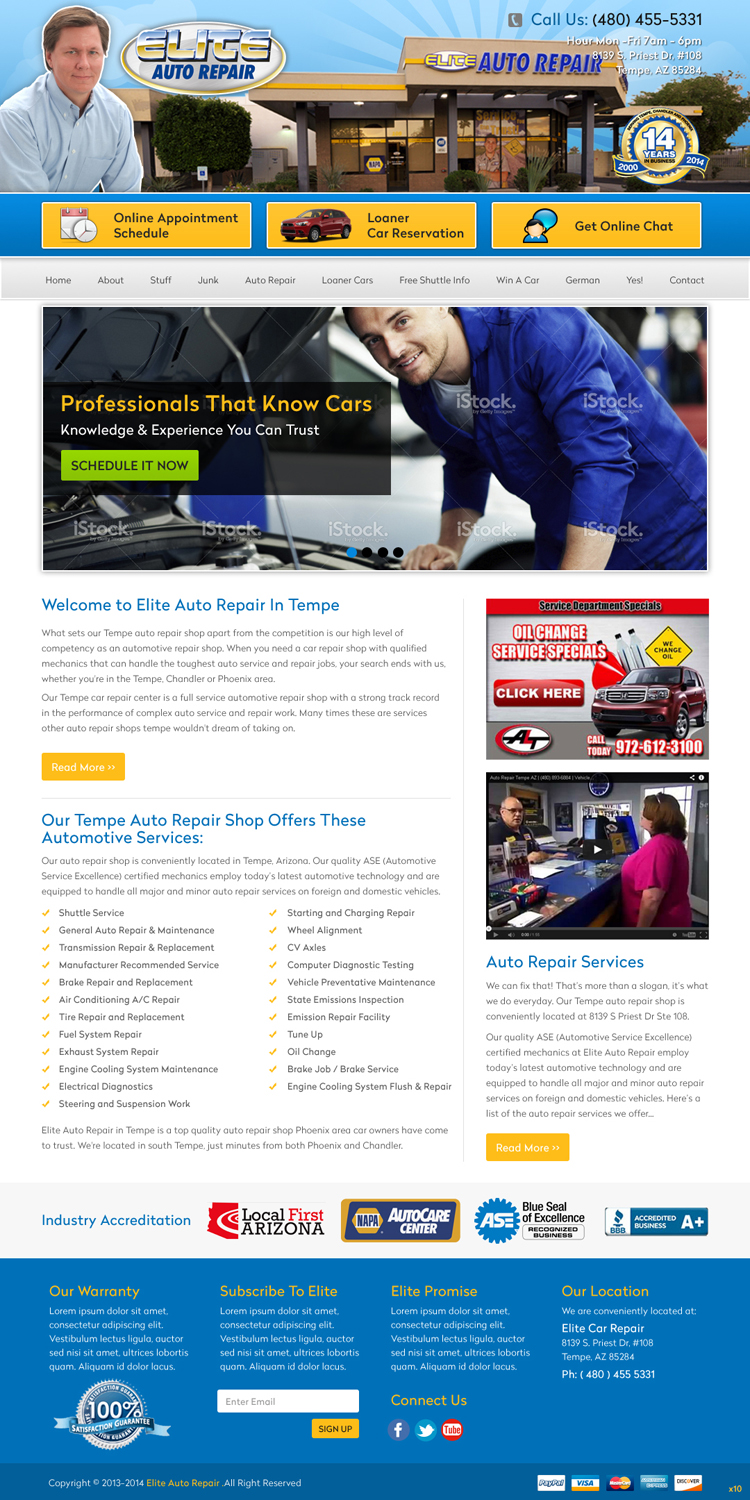 Diseño Wordpress por pb para Elite Auto Repair | Diseño #3887362
