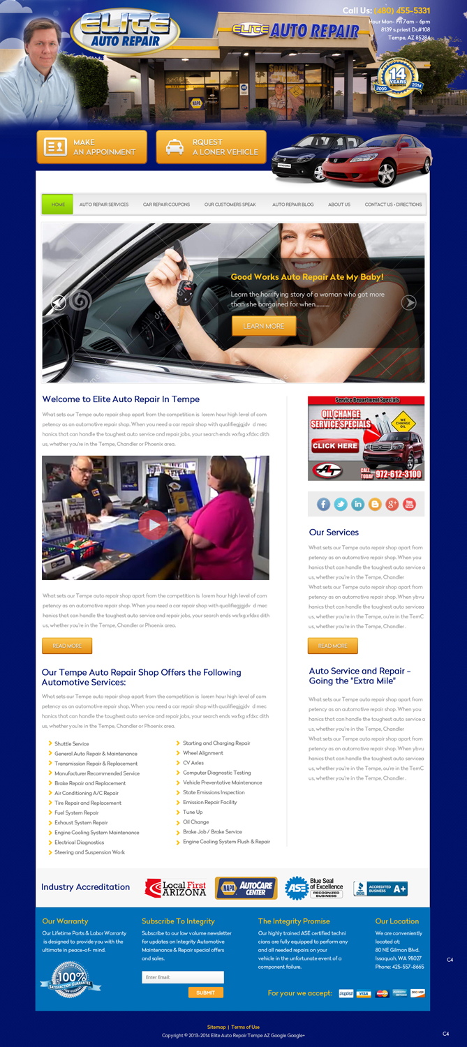 Wordpress Design by pb for Elite Auto Repair | Design #3887367