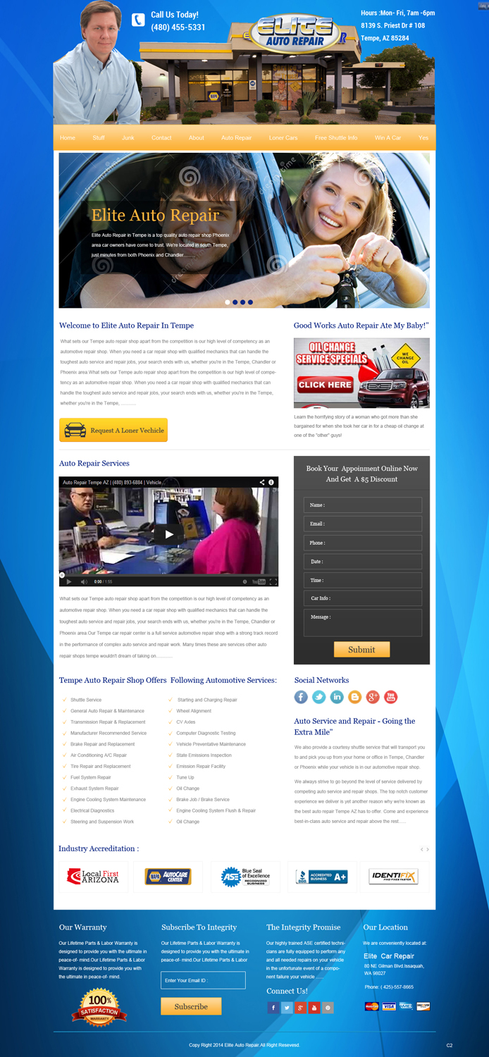 Wordpress Design by pb for Elite Auto Repair | Design #3887369