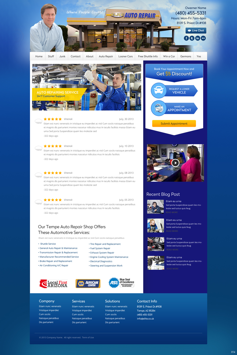 Wordpress Design by pb for Elite Auto Repair | Design #3974577