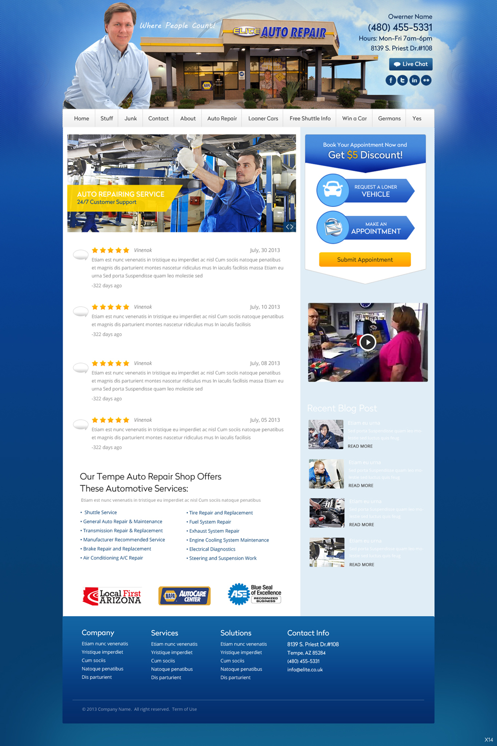 Wordpress Design by pb for Elite Auto Repair | Design #4007019