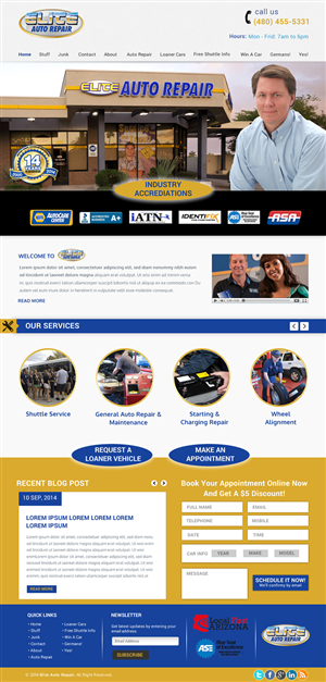 Design Wordpress par Sbss pour Elite Auto Repair | Design : #3955243