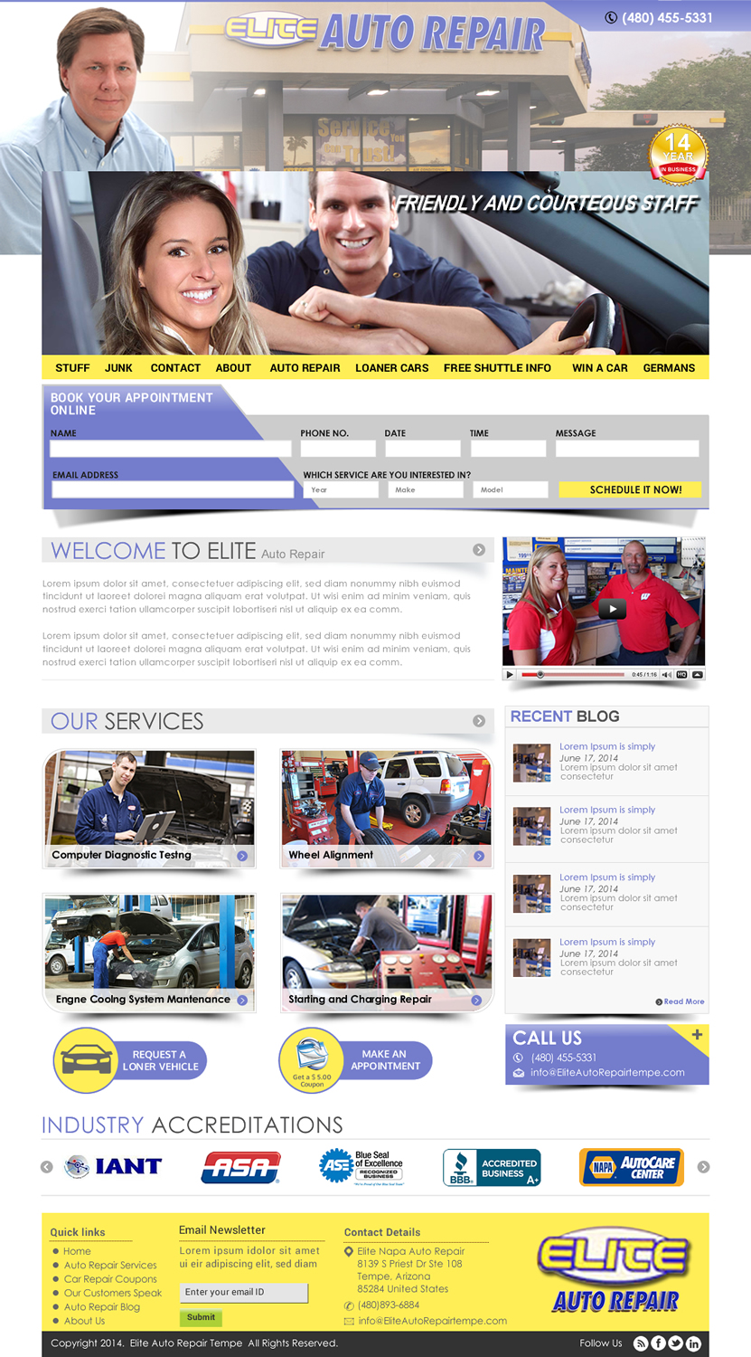 Diseño Wordpress por Sbss para Elite Auto Repair | Diseño #3956459