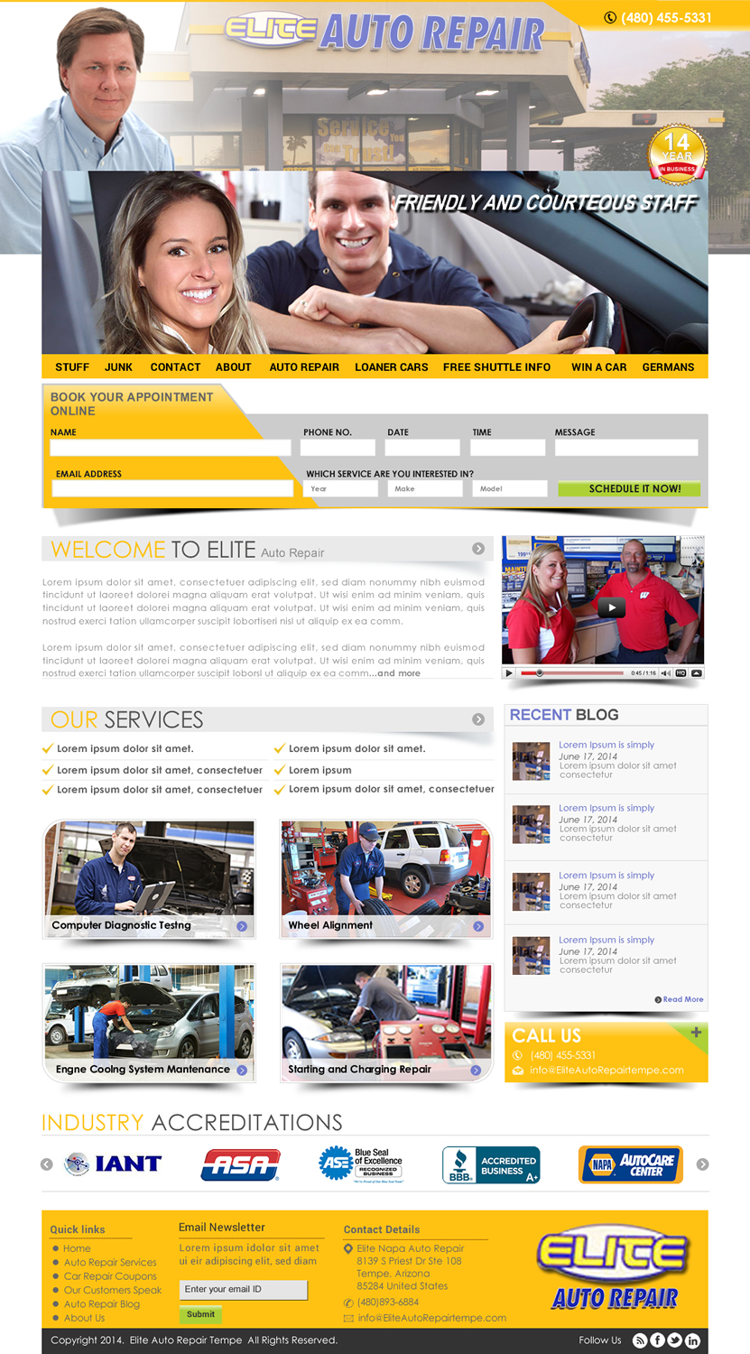 Wordpress Design by Sbss for Elite Auto Repair | Design #3956463