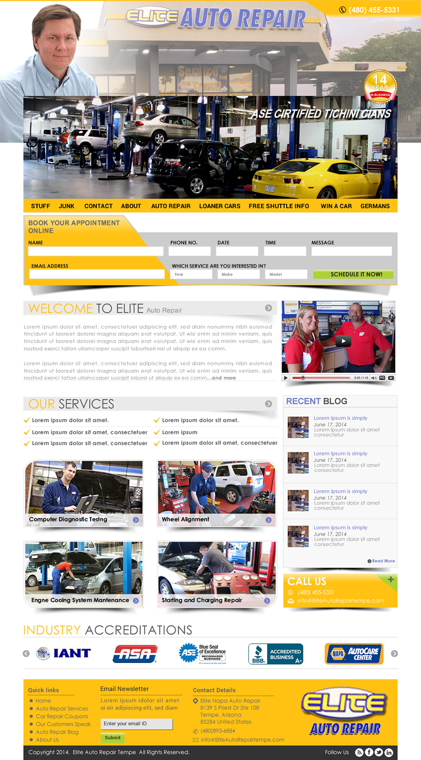 Wordpress Design by Sbss for Elite Auto Repair | Design #3956472