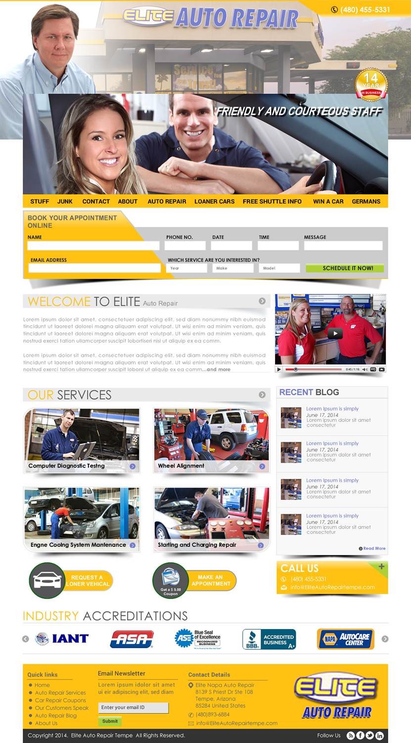 Wordpress Design by Sbss for Elite Auto Repair | Design #3956473