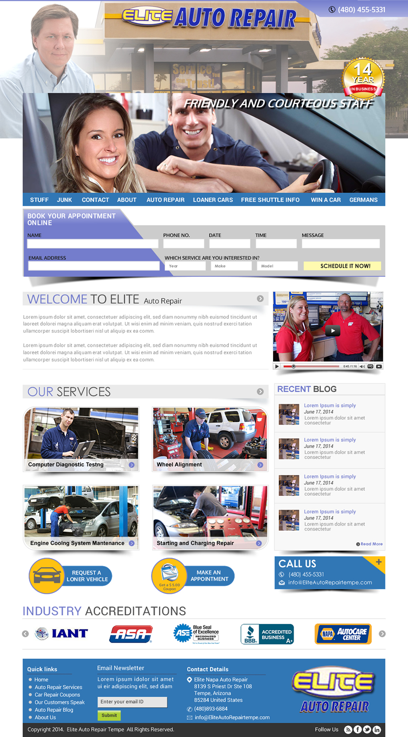 Wordpress Design by Sbss for Elite Auto Repair | Design #3964822