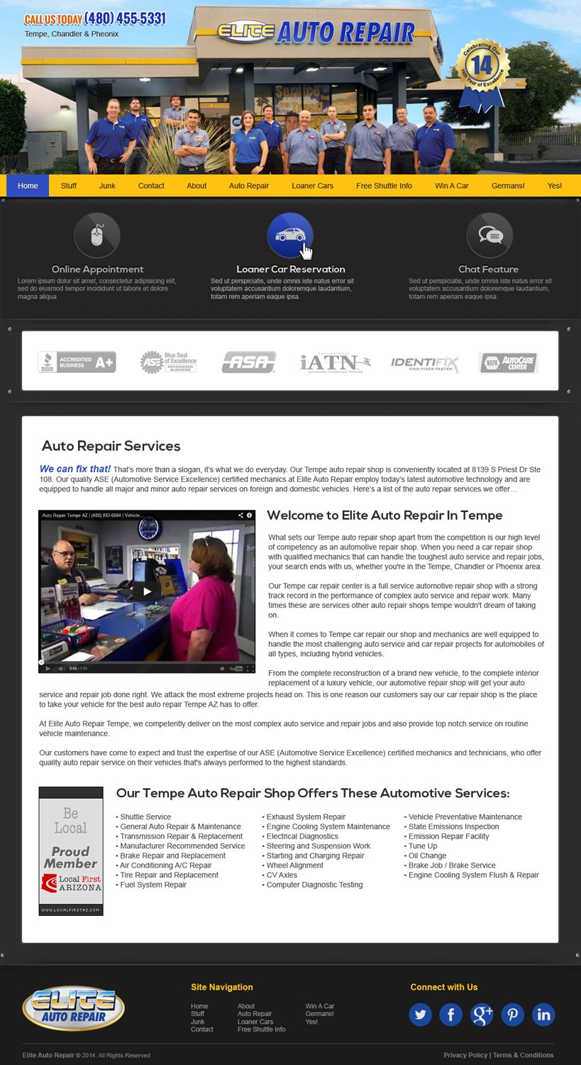 Diseño Wordpress por jeckx2 para Elite Auto Repair | Diseño #3938008