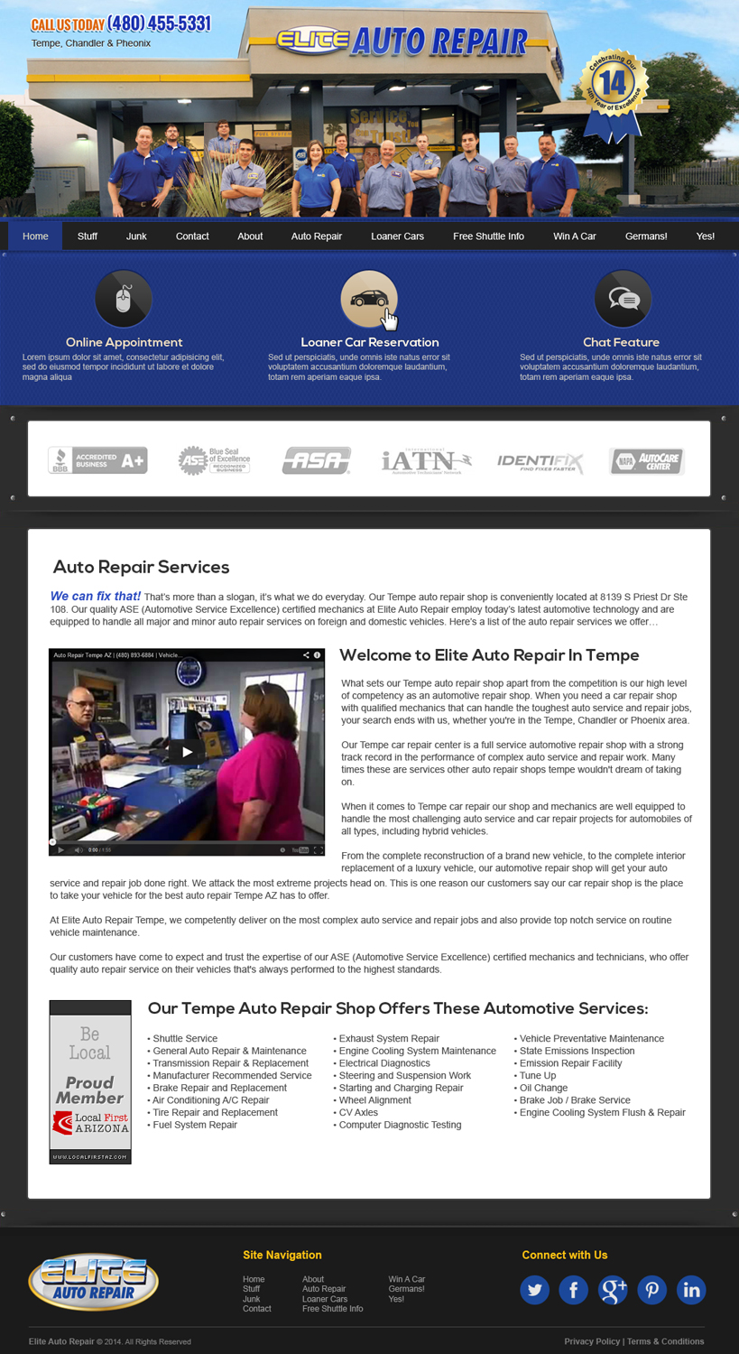 Wordpress Design by jeckx2 for Elite Auto Repair | Design #3938013