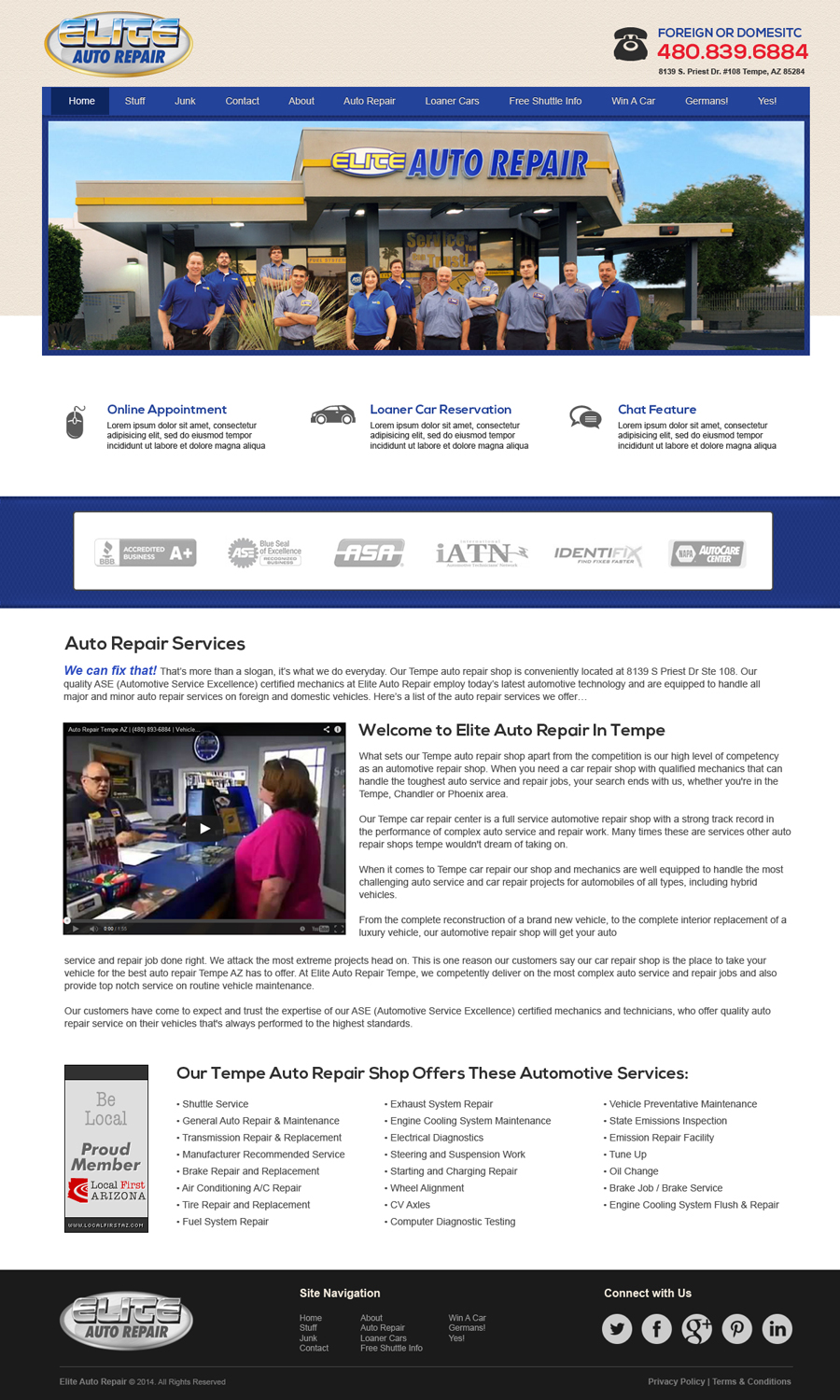 Diseño Wordpress por jeckx2 para Elite Auto Repair | Diseño #3938363