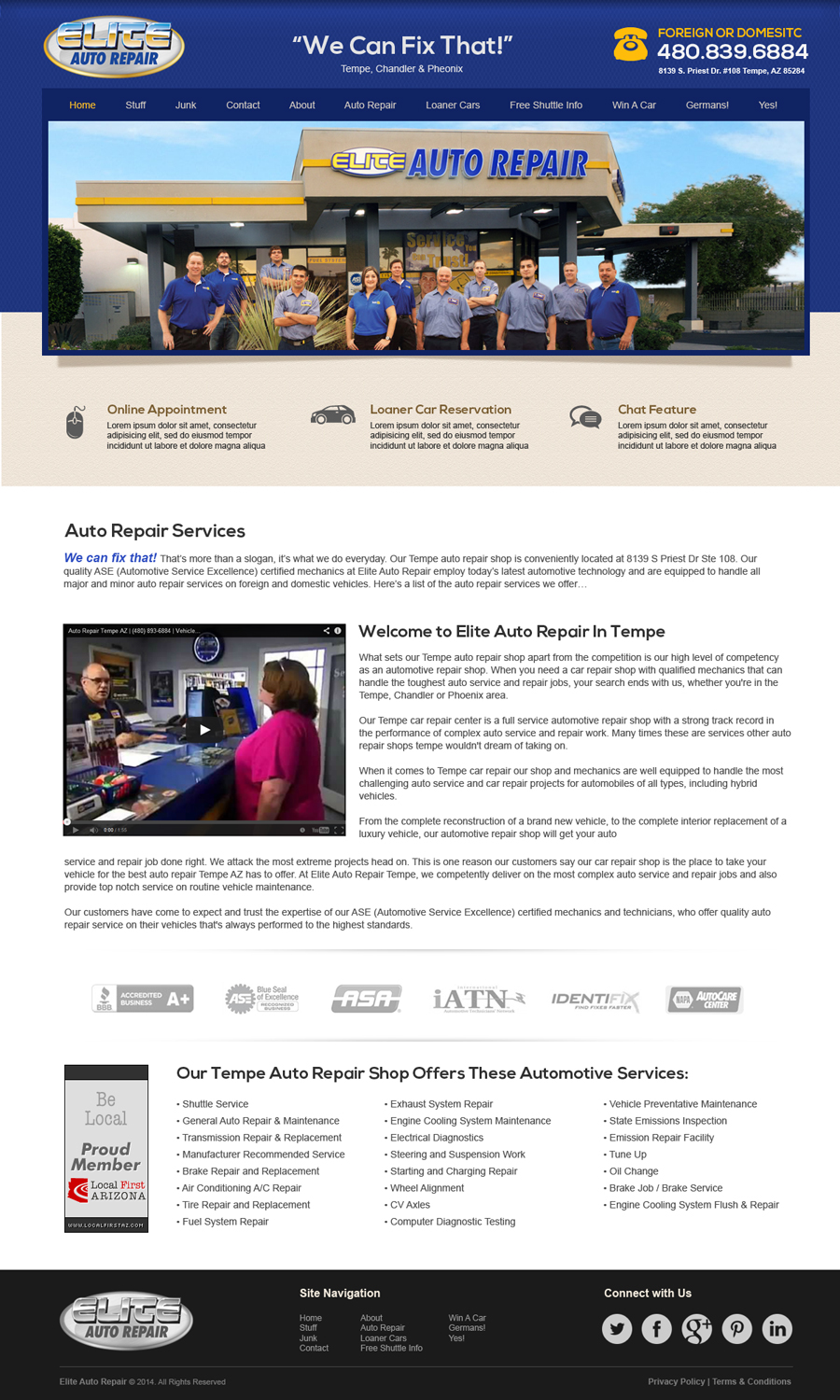 Diseño Wordpress por jeckx2 para Elite Auto Repair | Diseño #3938365