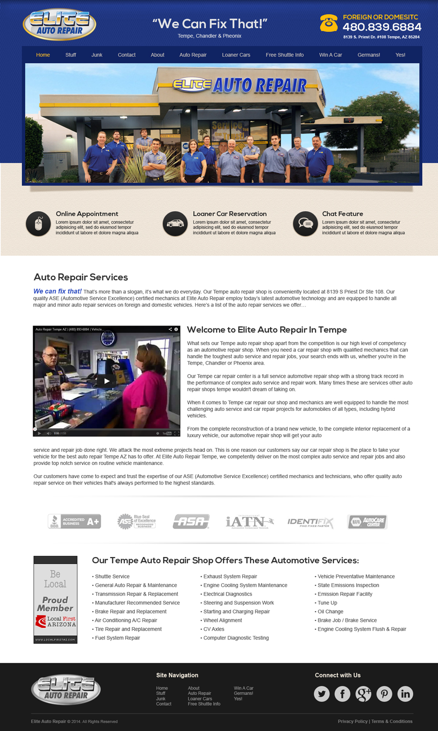 Diseño Wordpress por jeckx2 para Elite Auto Repair | Diseño #3938389