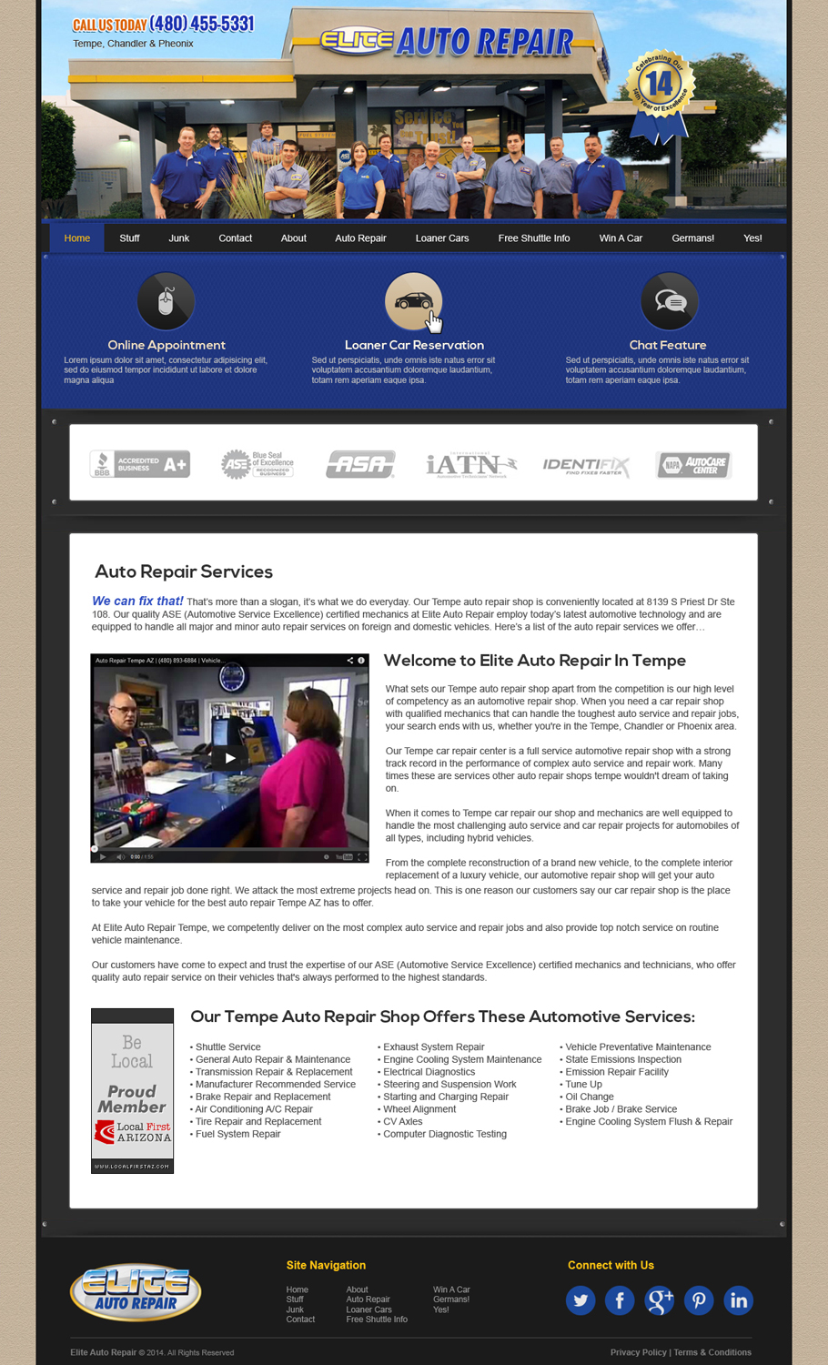 Diseño Wordpress por jeckx2 para Elite Auto Repair | Diseño #3944362