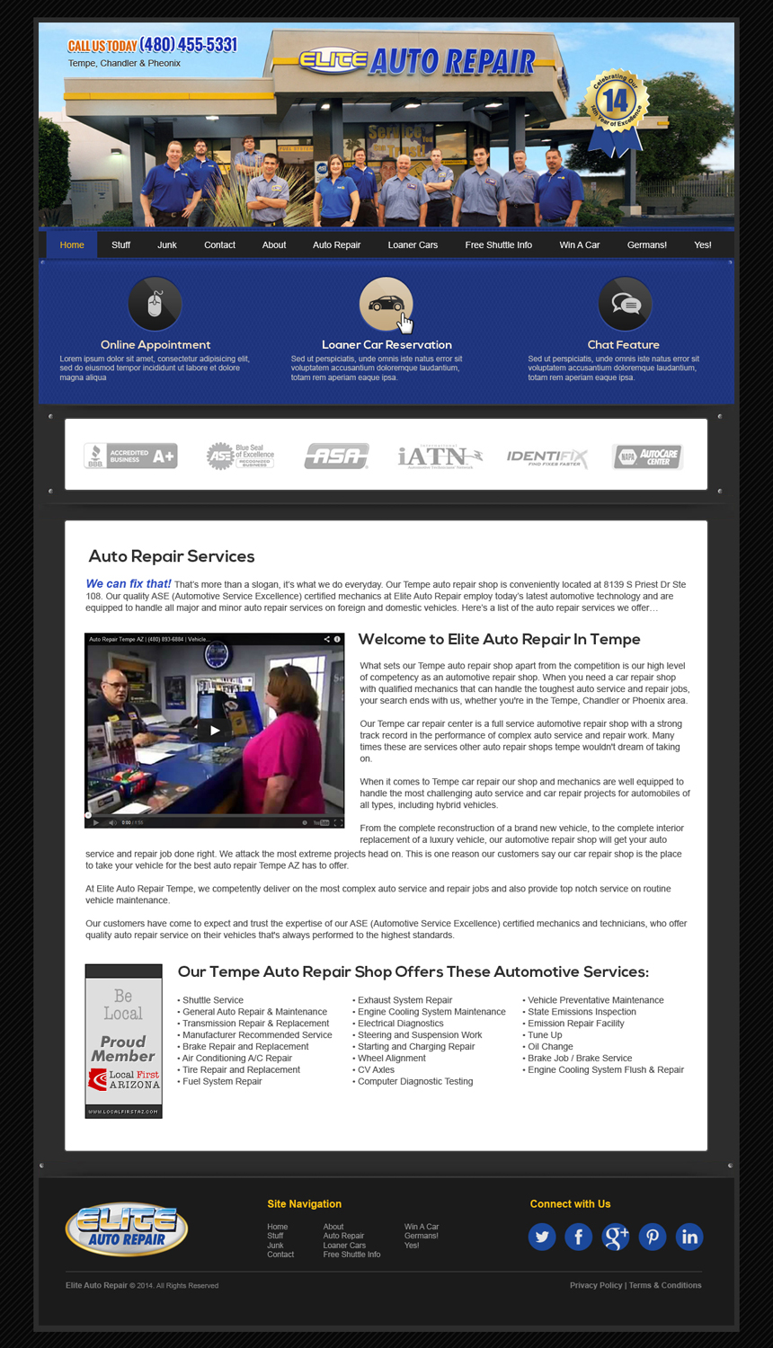 Wordpress Design by jeckx2 for Elite Auto Repair | Design #3944364