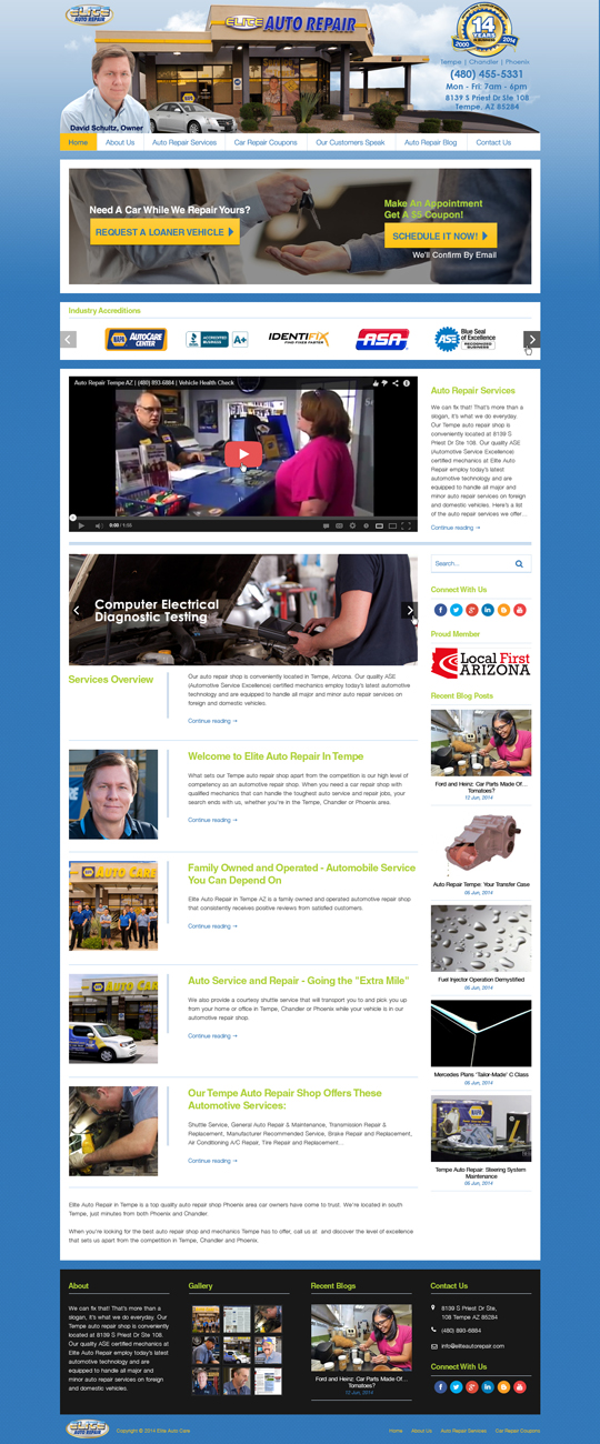Wordpress Design by Da Miracle for Elite Auto Repair | Design #3961326