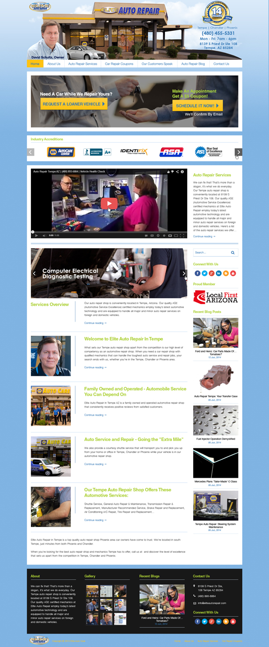 Wordpress Design by Da Miracle for Elite Auto Repair | Design #3961429