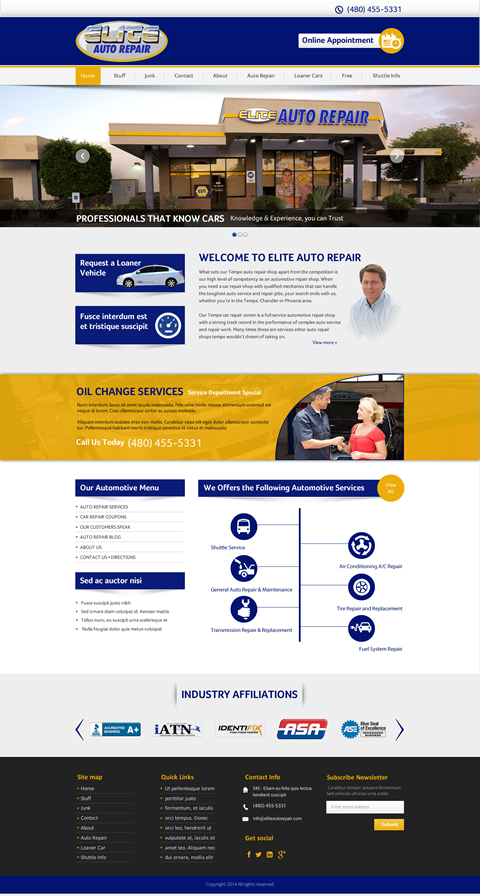 Design Wordpress par Behriatech pour Elite Auto Repair | Design #3897491