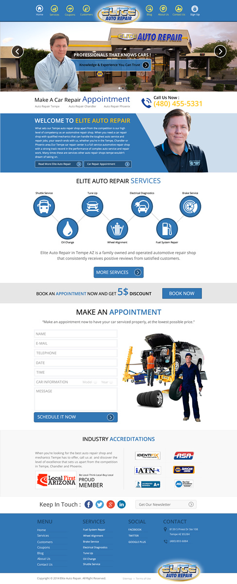 Diseño Wordpress por Behriatech para Elite Auto Repair | Diseño #3897502