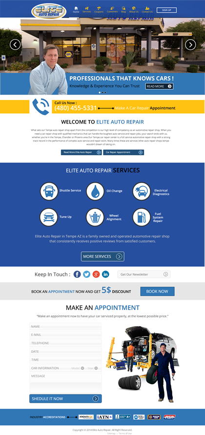WordPress-Design von Behriatech für Elite Auto Repair | Design #3897507