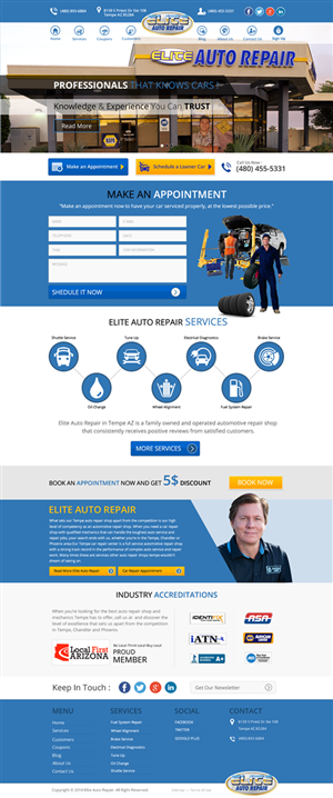 Wordpress Design by Behriatech for Elite Auto Repair | Design: #3963687