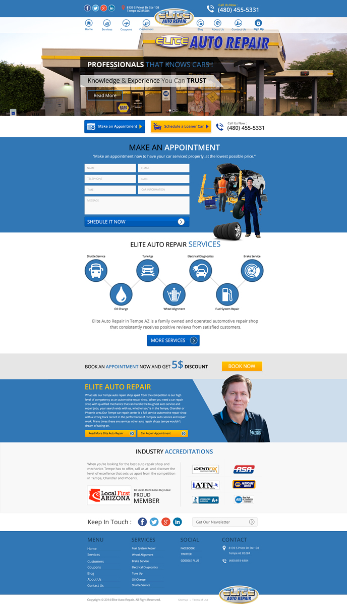 Diseño Wordpress por Behriatech para Elite Auto Repair | Diseño #3977200