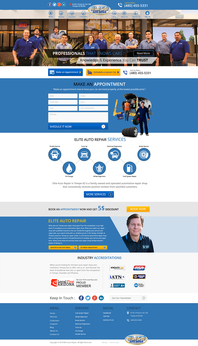 Wordpress Design by Behriatech for Elite Auto Repair | Design #3977221