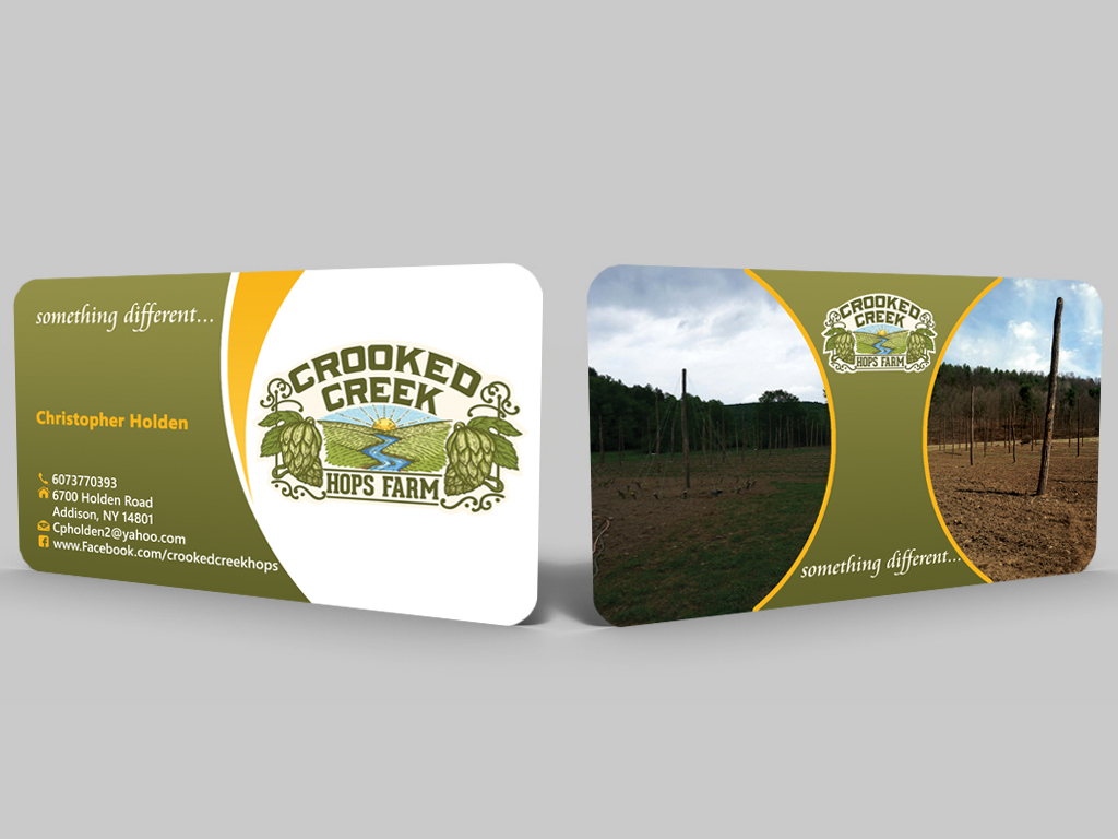 Business Card Design by Hardcore Design for Crooked Creek Hops Farm | Design #3900030