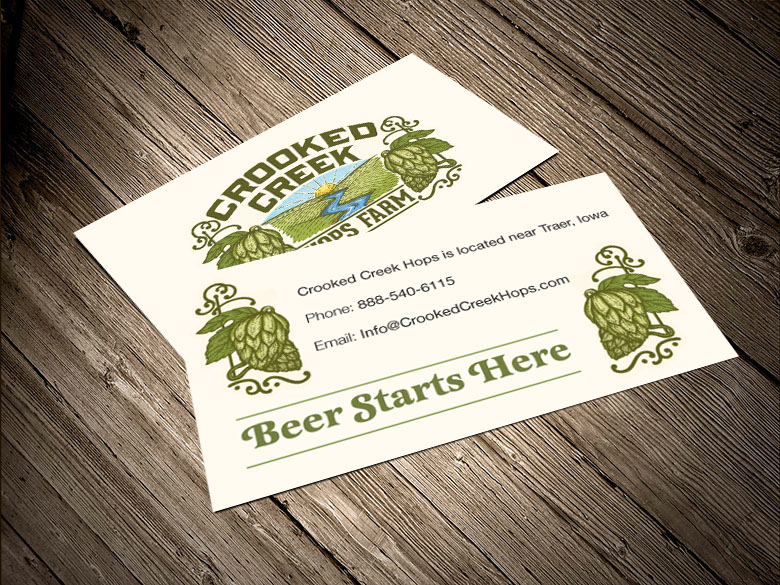 Business Card Design by faith.peach for Crooked Creek Hops Farm | Design #3898243