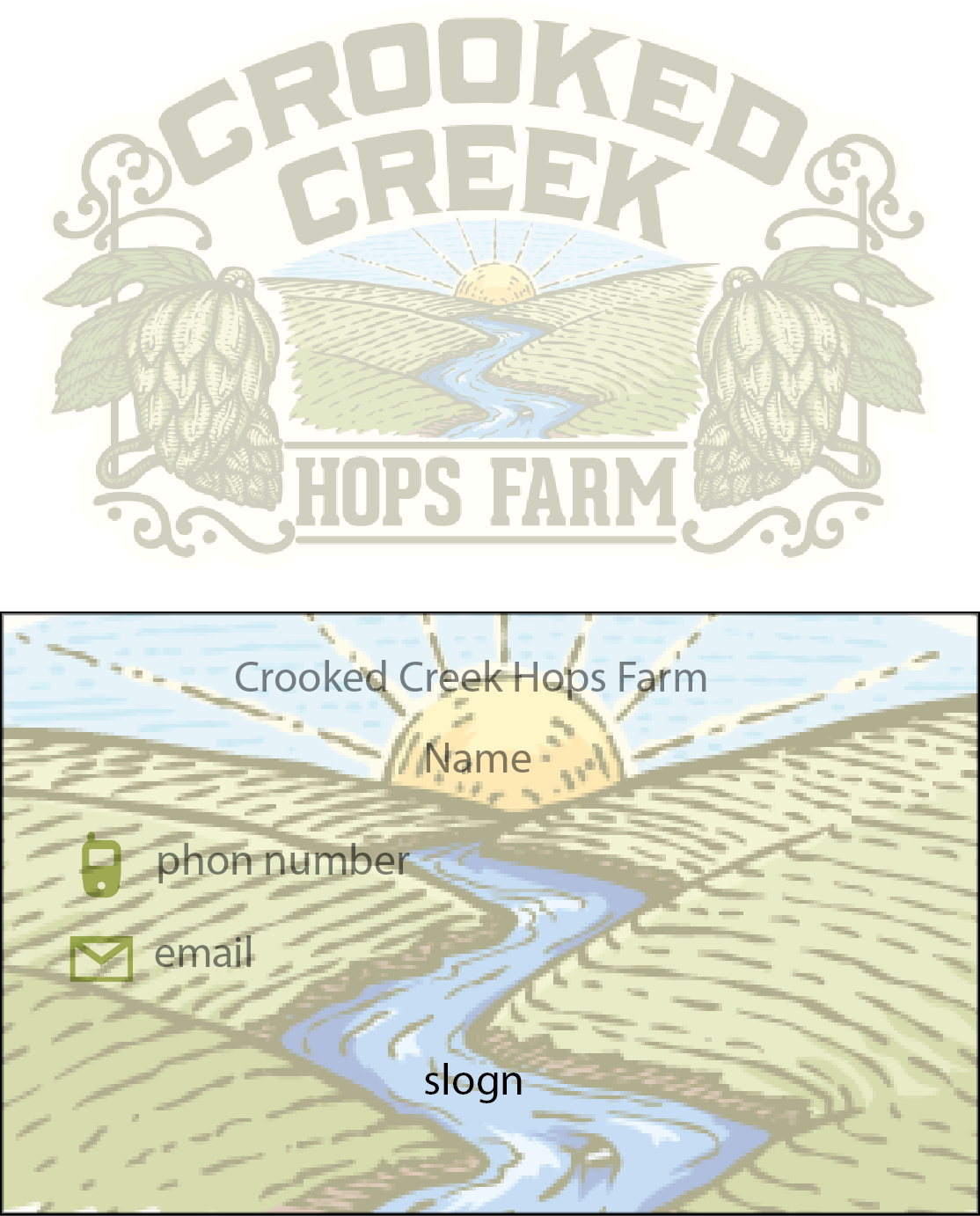 Business Card Design by fahilinadia77 for Crooked Creek Hops Farm | Design #3898055
