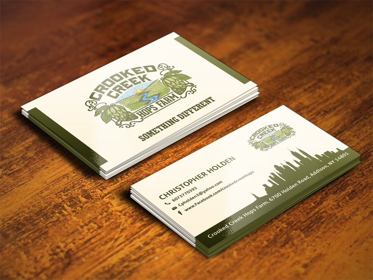 Business Card Design by Sajin for Crooked Creek Hops Farm | Design #3902628
