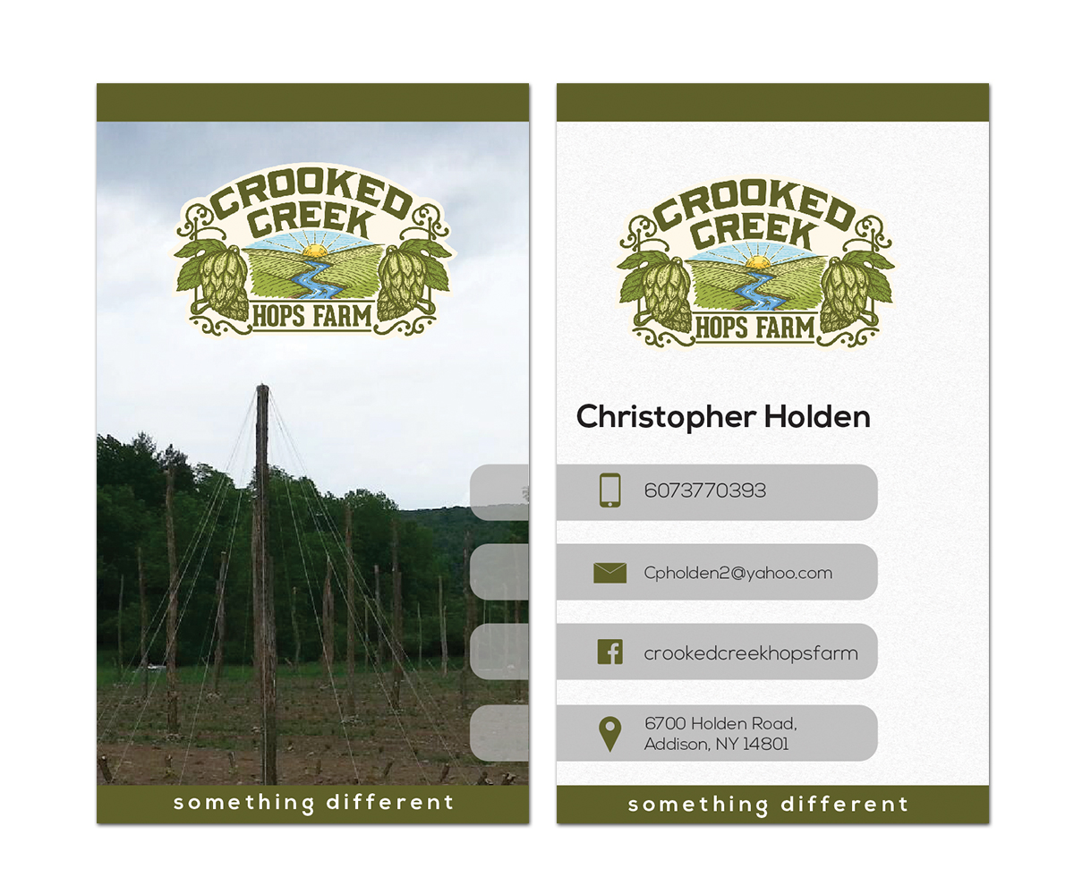 Business Card Design by Sandaru for Crooked Creek Hops Farm | Design #3904424