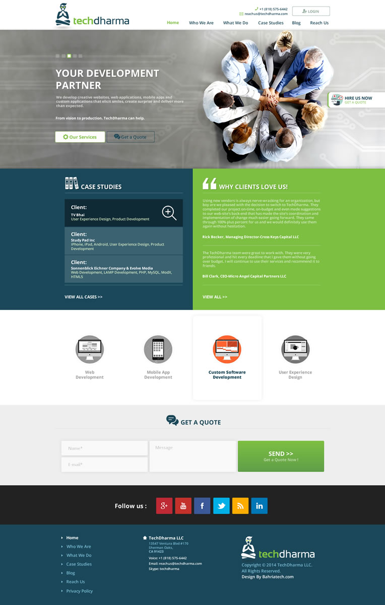 Modern, Masculine Web Design for TechDharma LLC by Behriatech | Design ...