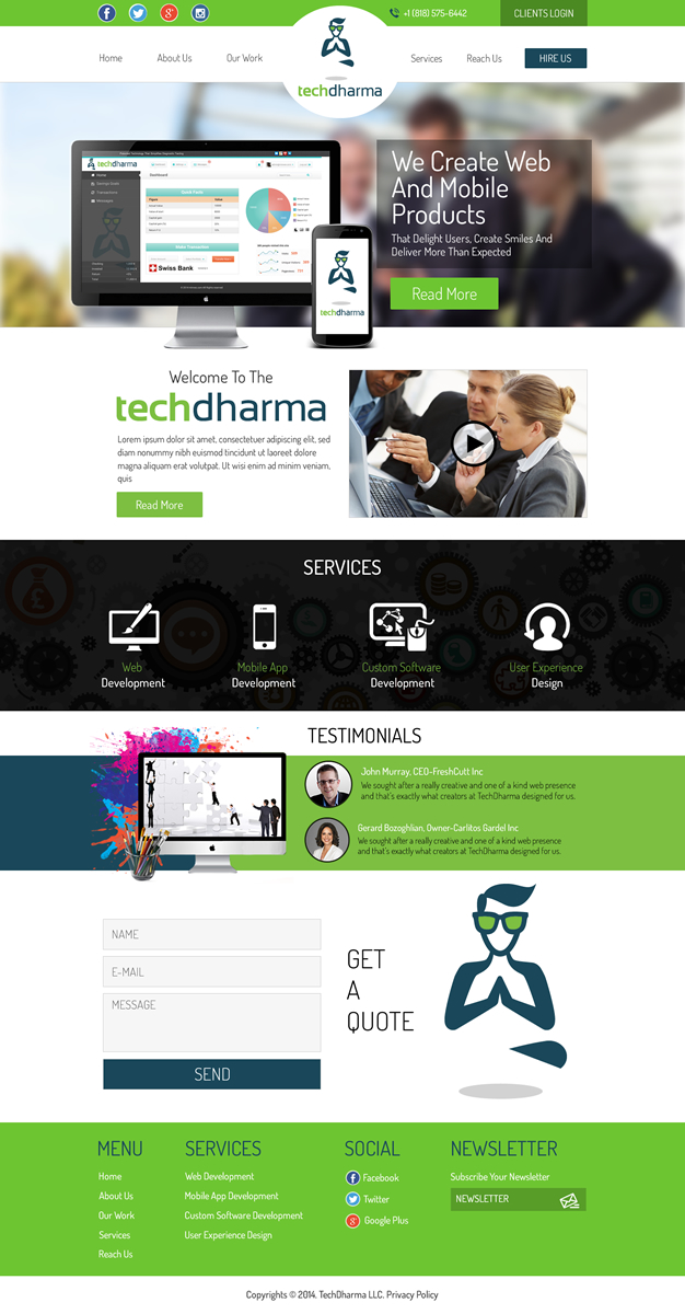 Web Design by Behriatech for TechDharma LLC | Design #4001598