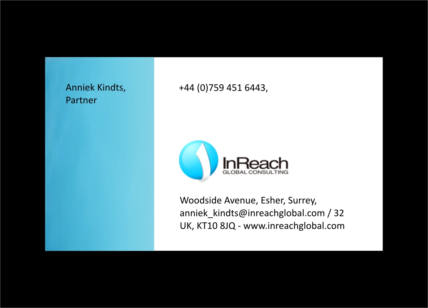 Business Card Design by bijuak for InReach Global Consulting LLP | Design #1039462