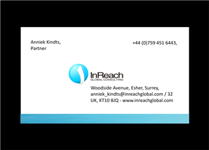 Design de Carte de Visite par bijuak pour InReach Global Consulting LLP | Design : #1039465