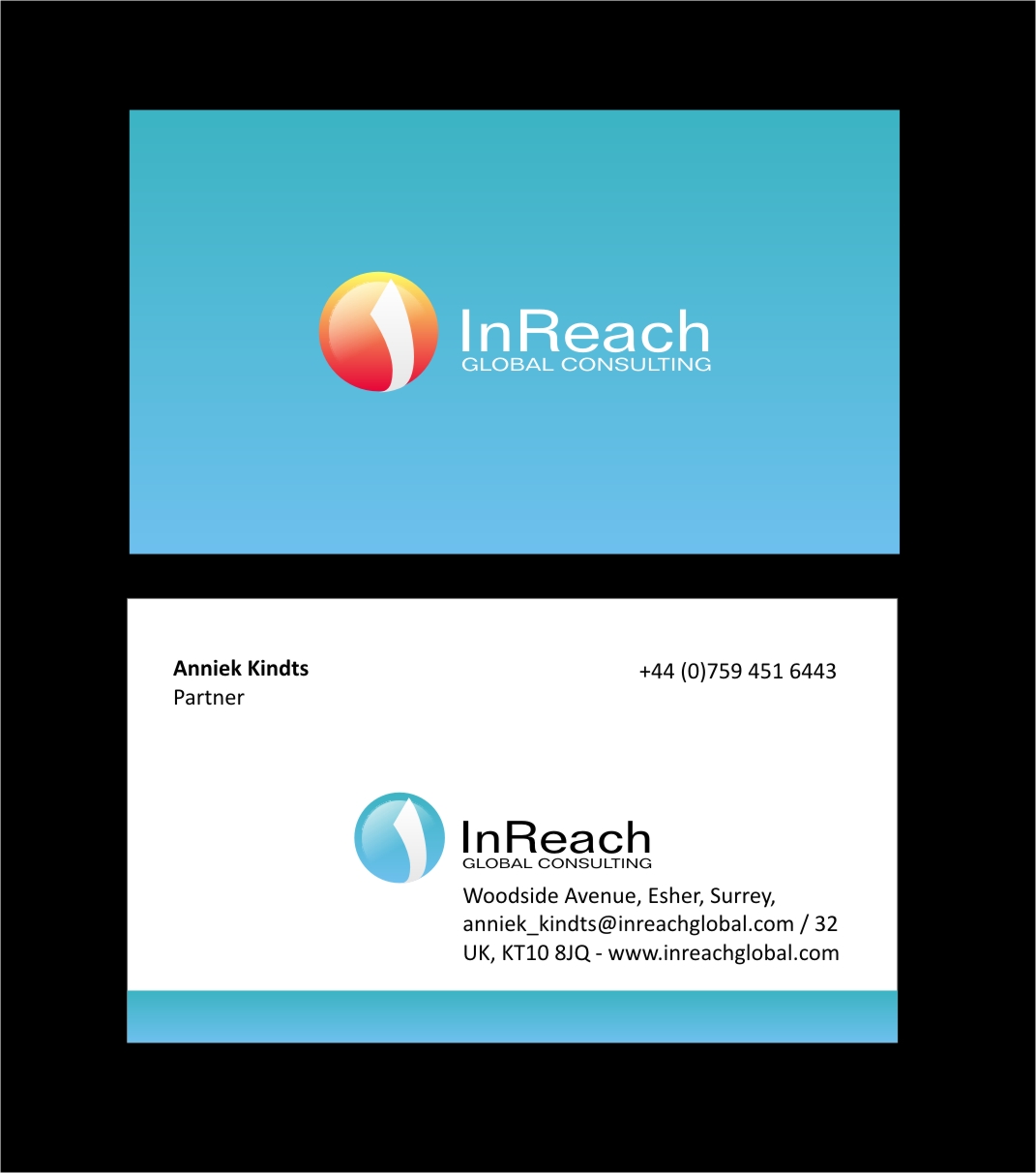 Diseño de Tarjeta de Presentación por bijuak para InReach Global Consulting LLP | Diseño #1042093